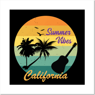 Summer Vibes California Beach Posters and Art